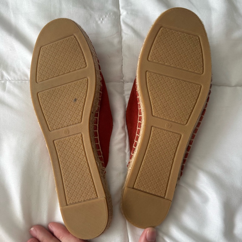Tory Burch Red Suede Espadrille Mule - Picture 7 of 7